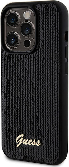 Guess Script Logo Back Cover Plastic / Silicon Rezistent Negru (iPhone 14 Pro Max)