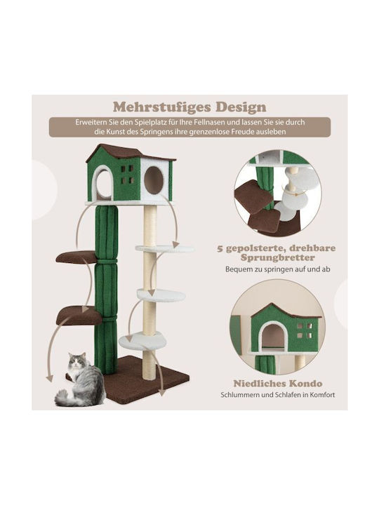 Costway Scratching Post Cat Trees Green Height 153cm