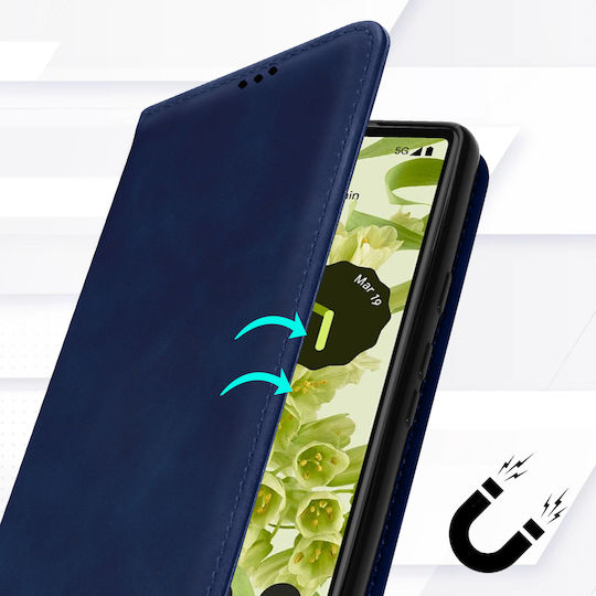 Wallet Folio Case Google Pixel 6a Card Holder Soft-touch Blue