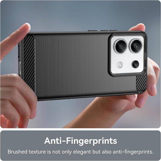 Techsuit Carbon Back Cover Σιλικόνης Μαύρο (Redmi Note 13 Pro 5G / Poco X6)