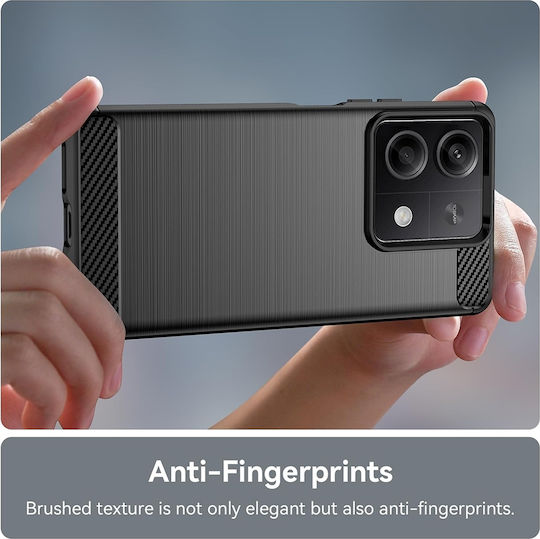 Techsuit Carbon Задна корица Силикон Черен (Redmi Note 13 5G)