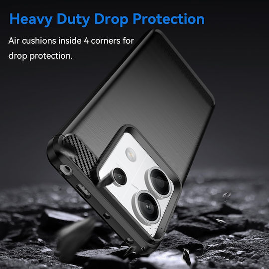 Techsuit Carbon Back Cover Σιλικόνης Μαύρο (Redmi Note 13 Pro 5G / Poco X6)