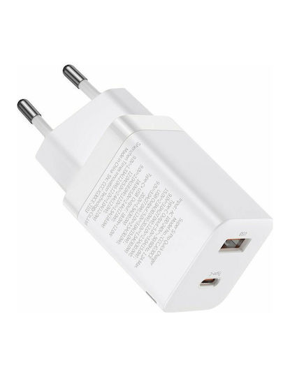 Baseus Baseus Kabelloser Handyladegerät mit USB-A und USB-C Ausgangsanschlüsse 30W Stromlieferung Schwarz (C Super Si Pro)