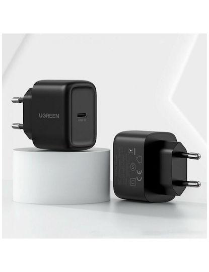 Ugreen Charger with USB-C Port and Cable USB-C - USB-C 25W Power Delivery / Quick Charge 3.0 Blacks (Cd250)