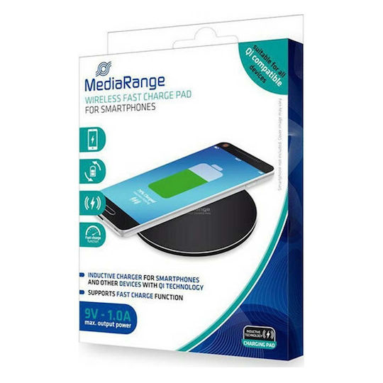 MediaRange Kabelloses Ladegerät (Qi Pad) 15W Schwarzs (MRMA118)