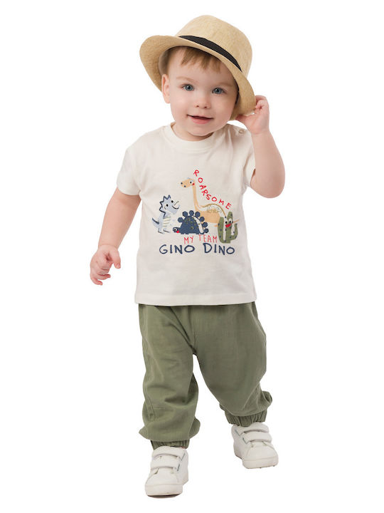 Set pentru copii cu pantaloni Vară 2buc Khaki