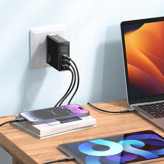 Mcdodo Φορτιστής Χωρίς Καλώδιο GaN με Θύρα USB-A και 2 Θύρες USB-C 140W Μαύρος (GaN CH-2911)