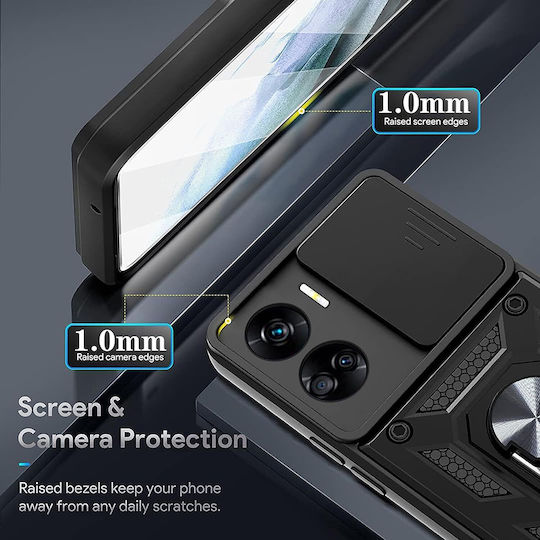 Techsuit CamShield Series Back Cover Plastic / Silicone Black (Honor 90 Lite)