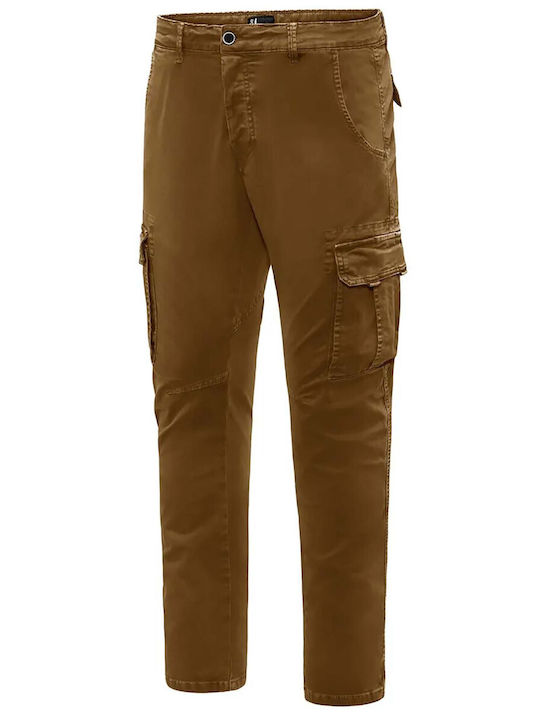 Bomboogie Men's Trousers Cargo in Slim Fit Brown