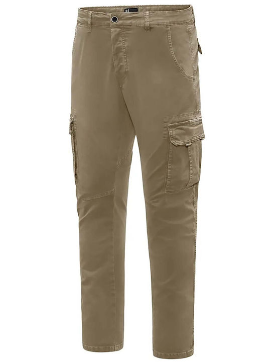 Bomboogie Men's Trousers Cargo in Slim Fit Beige