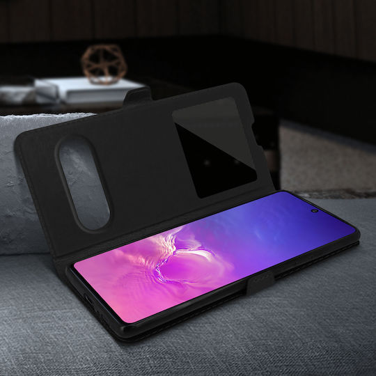 Husă Samsung Galaxy S10 Lite Dual Window Video Stand Negru