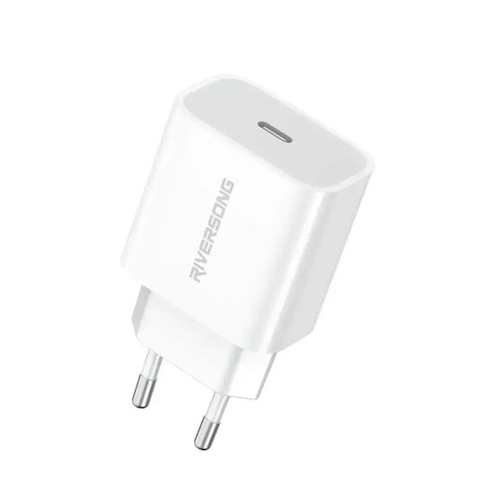Riversong Φορτιστής Χωρίς Καλώδιο με Θύρα USB-C 20W Λευκός (AD75CEUW)