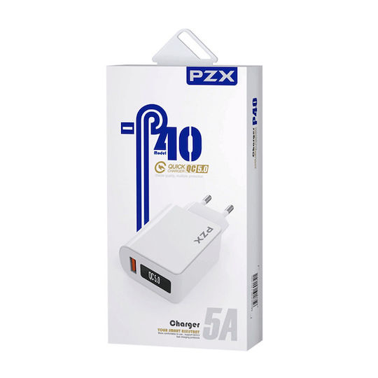 PZX Ladegerät mit USB-A Anschluss und Kabel Blitzschlag Weißs (C882E)