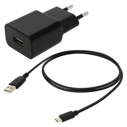 Blue Star Φορτιστής και Καλώδιο micro USB 5W Μαύρος (ML003549)