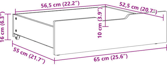 vidaXL Bed Drawer made of Wood Brown Candle 65x55x16cm 2pcs
