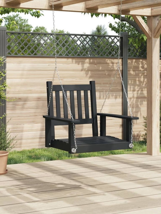 Κρεμαστή Πολυθρόνα Ξύλινη Μ73.5xΠ65xΥ63cm Μαύρη