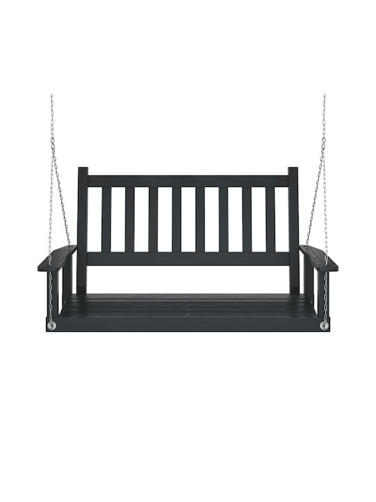 Leagăn suspendat cu pernă 2 sloturi Metal Negru Rezistență până la 220kg L115xL65xH63cm