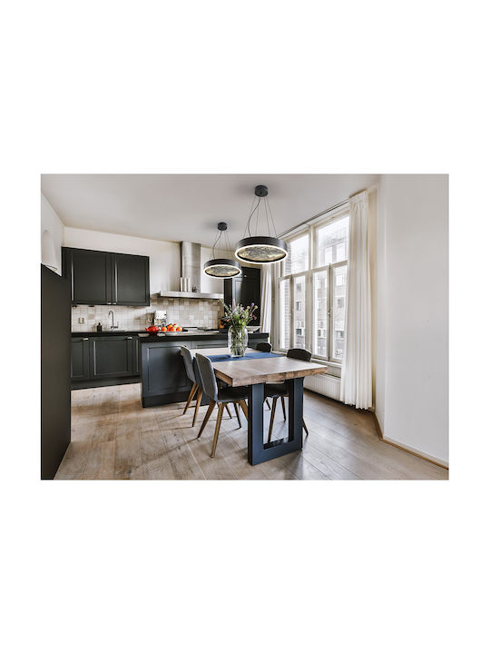 Stone Pendant Light LED with Warm to Cool White Light Black