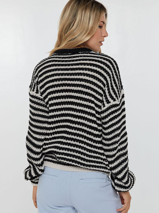 Damen Pullover Gestreift orange