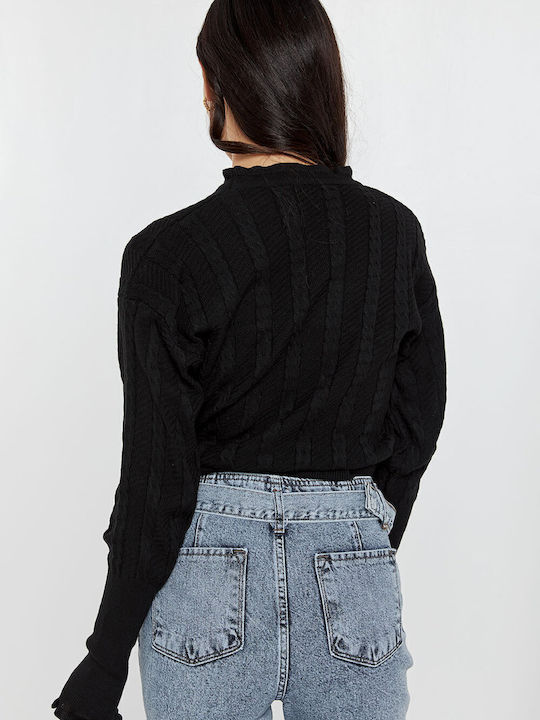 Knitted Blouse with Braids in Dusty Pink