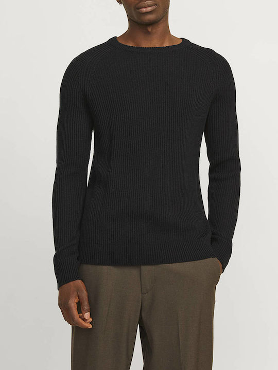 Jack & Jones Crew Neck Ανδρικό Πουλόβερ Μακρυμάνικο Black