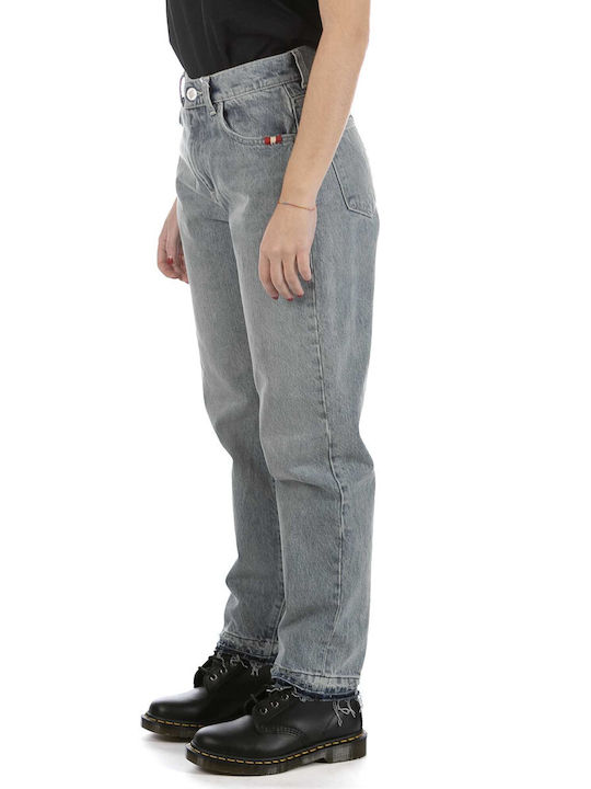 Amish High Waist Women's Jean Trousers in Loose Fit Sand Stone Blue