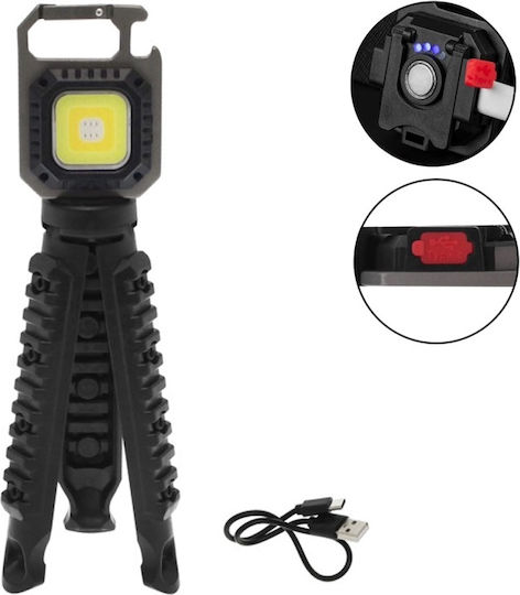 Rechargeable Keychain Flashlight LED Waterproof IP65 with Maximum Brightness 500lm Mini White