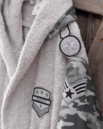 Rythmos Kids Hooded Bathrobe Army Blue