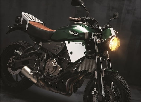 C-Racer Μπροστά Φτερό Μπροστινού Τροχού Μοτοσυκλέτας για BMW Scrambler / Racer για Triumph Scrambler για Yamaha XSR 700 Μαύρο