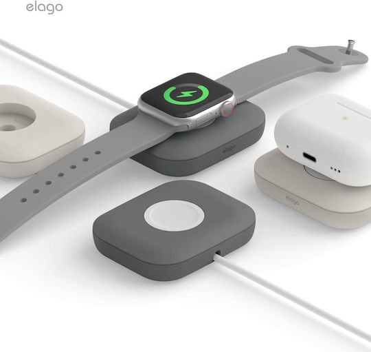 Elago Pad de Încărcare Magnetic Apple Watch Galaxy Watch Gri Închis