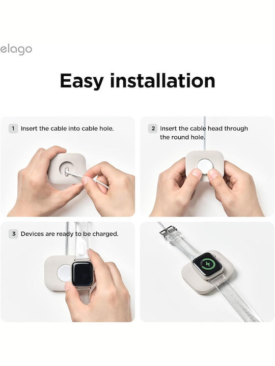 Elago Магнитно Зарядно за Apple Watch Galaxy Watch Тъмно Сиво