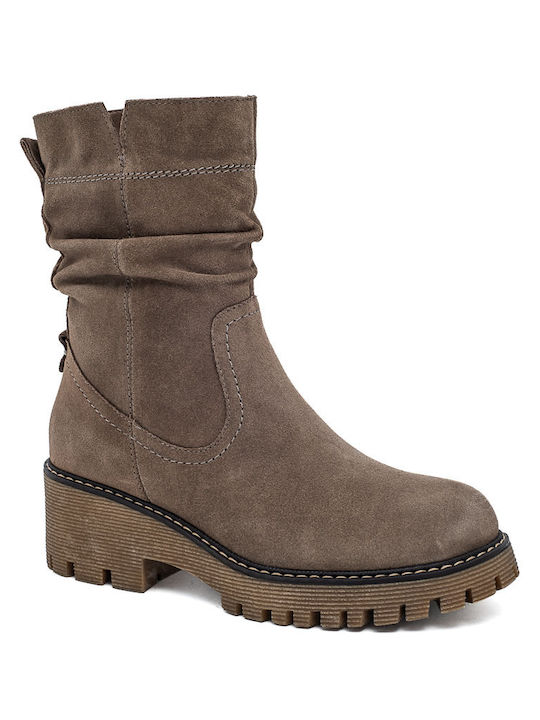 Leder Stiefeletten Damen Braun