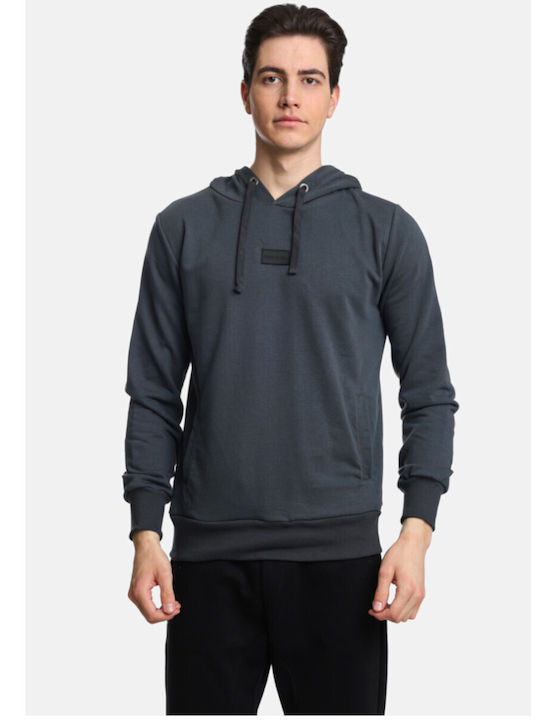 Paco & Co Herren Sweatshirt mit Kapuze und Taschen Charcoal