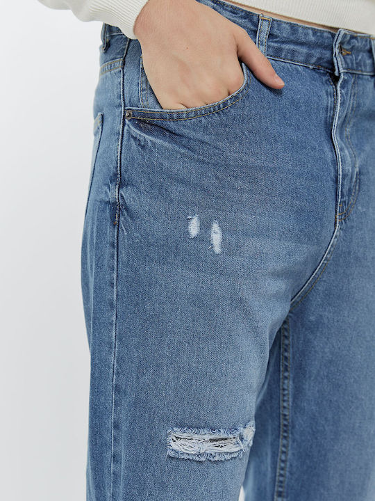 Pantaloni Jeans pentru Bărbați cu Croială Boyfriend Dark Blue