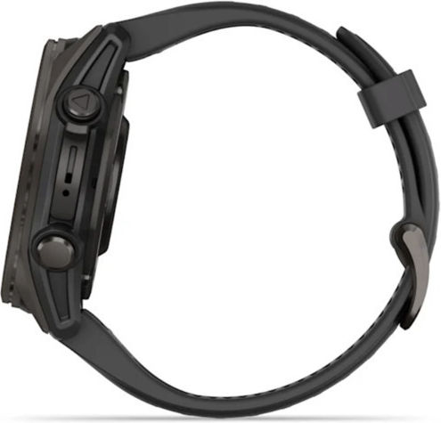 Garmin Fenix 8 Titanium 43mm Waterproof Smartwatch with Heart Rate Monitor (Sapphire, Carbon Grey Dlc Titanium With Black/pebble Grey Silicone Band)