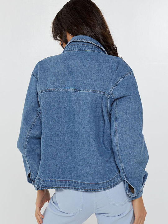 Scurtă Jachetă de femei din denim Blue