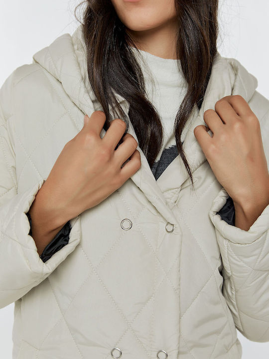 Lang Damen Puffer Jacke für Winter BLACK