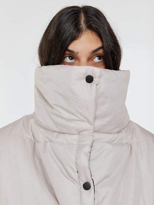 Women's Long Lifestyle Jacket for Winter Gray