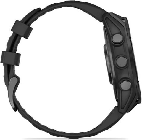 Garmin Fenix 8 Stainless Steel 47mm Waterproof Smartwatch with Heart Rate Monitor (Slate Grey With Black Silicone Band)