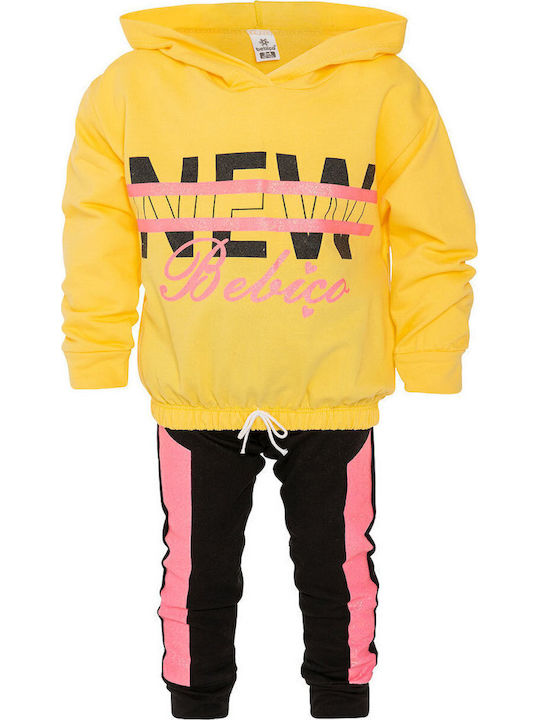 Kid Clothing Set 2pcs Elastic Top + Sweatpants 3 Colors Yellow Kid Clothing Set 2pcs Elastic Top + Sweatpants 3 Colors Yellow