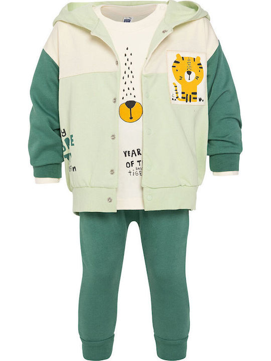 Baby Clothing Set 3pcs T-shirt Pants Tracksuit + Hoodie Jacket Green Baby Clothing Set 3pcs T-shirt Pants Tracksuit + Hoodie Jacket Green
