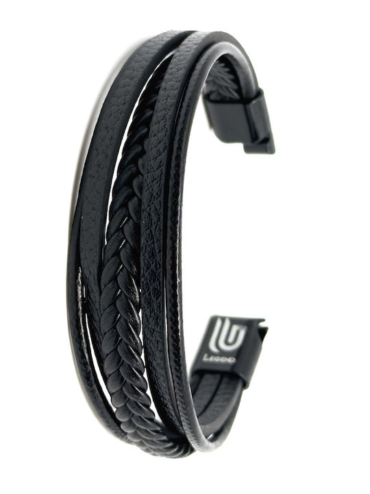 Legend Accessories Ανδρικό Βραχιόλι από Δέρμα 19cm
