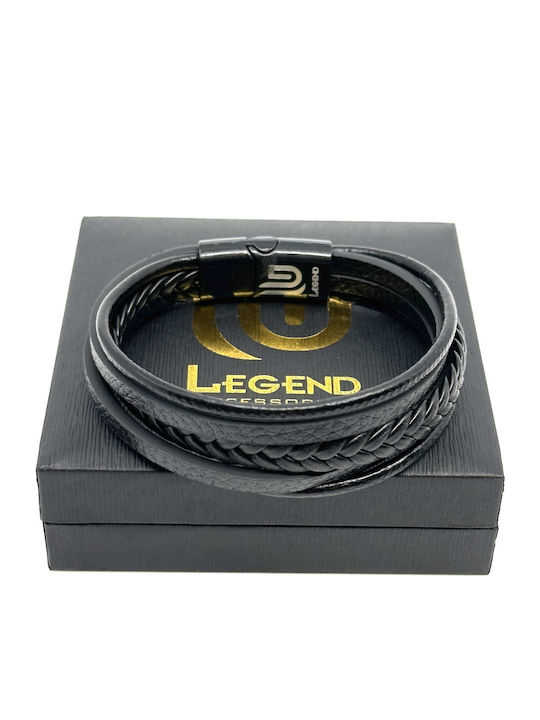 Legend Accessories Ανδρικό Βραχιόλι από Δέρμα 19cm