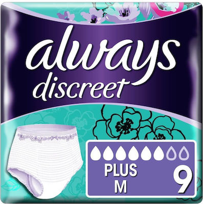 Always Discreet Plus Incontinence Underwear Medium 9pcs