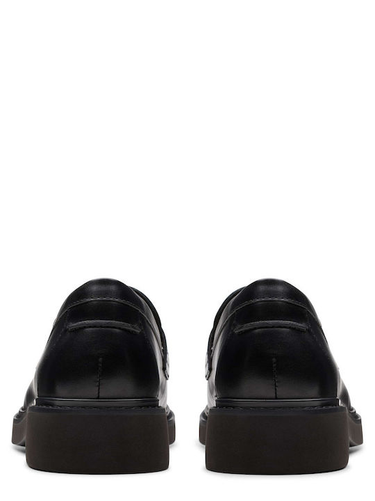 Edge Leather Women's Loafers in Black Color