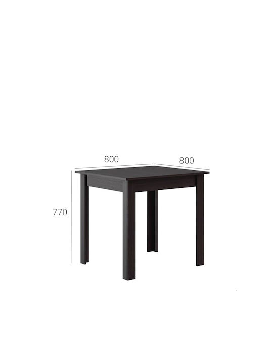 Hazel Square Table Kitchen Wenge 80x80x77cm