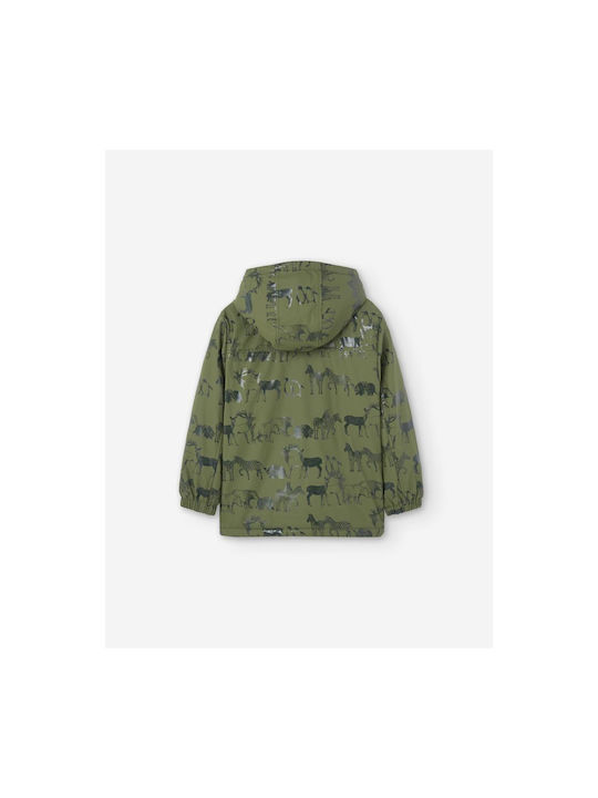 Wasserdicht Kinder Trenchcoat mit Futter & Kapuze Khaki