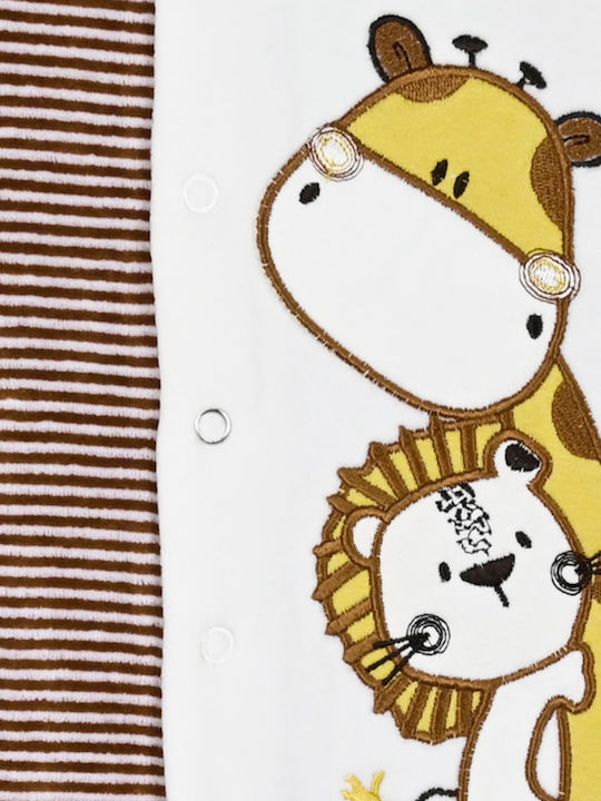 Energiers Giraffe Bodysuit Бебешко Боди Дълъг ръкав Велур Mocha