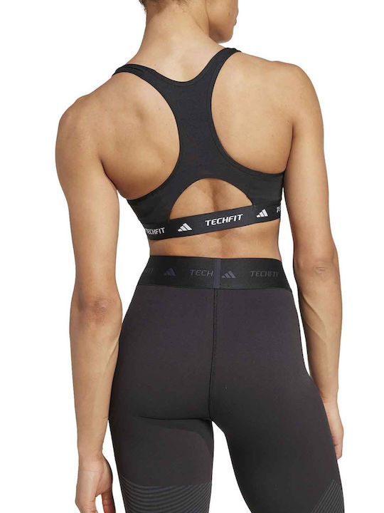 adidas Techfit Γυναικείο Αθλητικό Μπουστάκι Μαύρο με Επένδυση