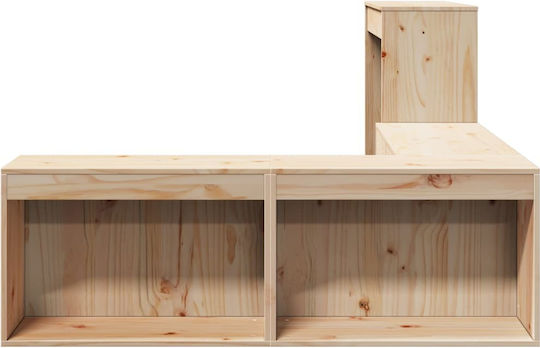 Kids Desk made of Solid Wood Beige 99.5x29x75cm